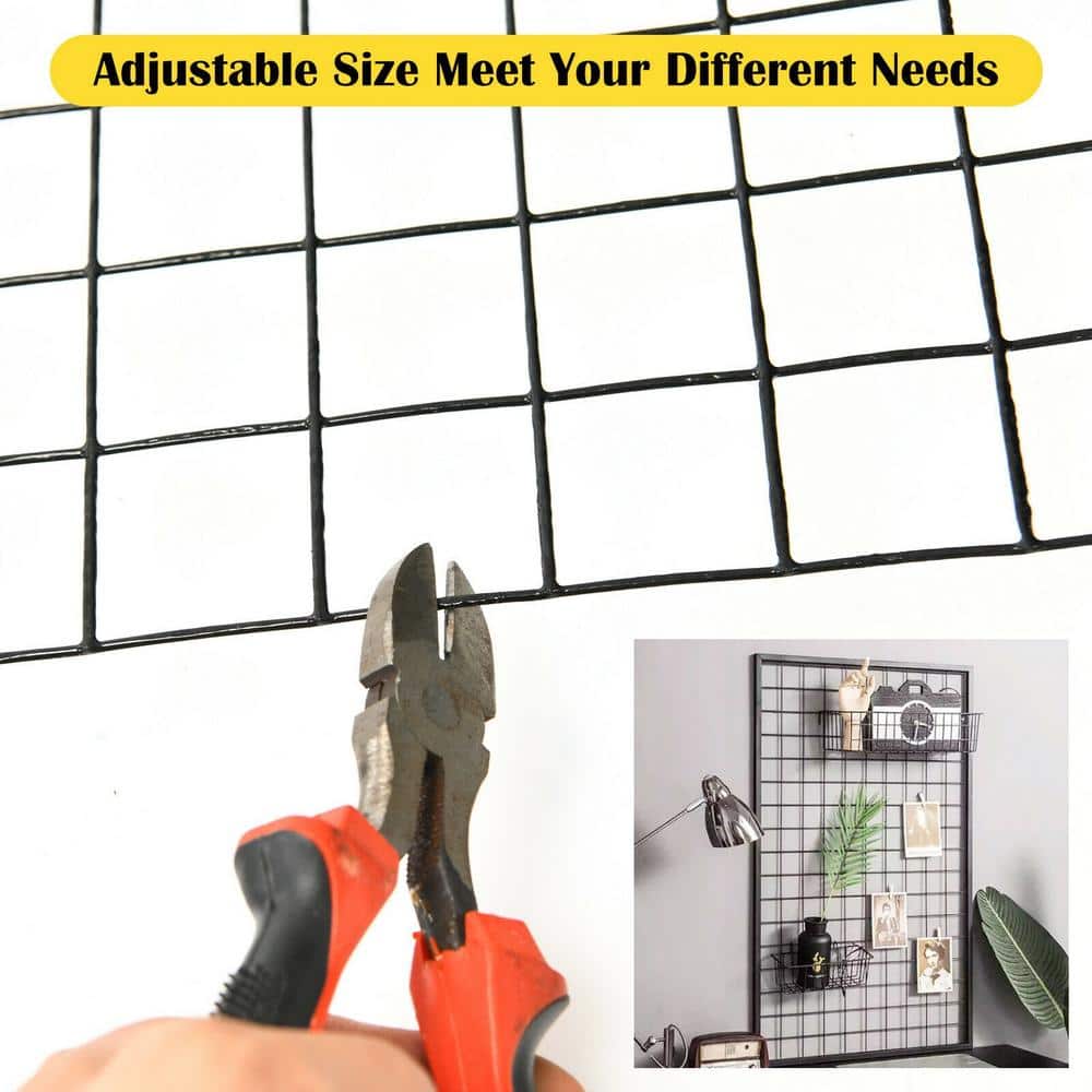 ANGELES HOME 2 ft. x 50 ft. 16-Gauge Black Vinyl Coated Welded Wire Mesh