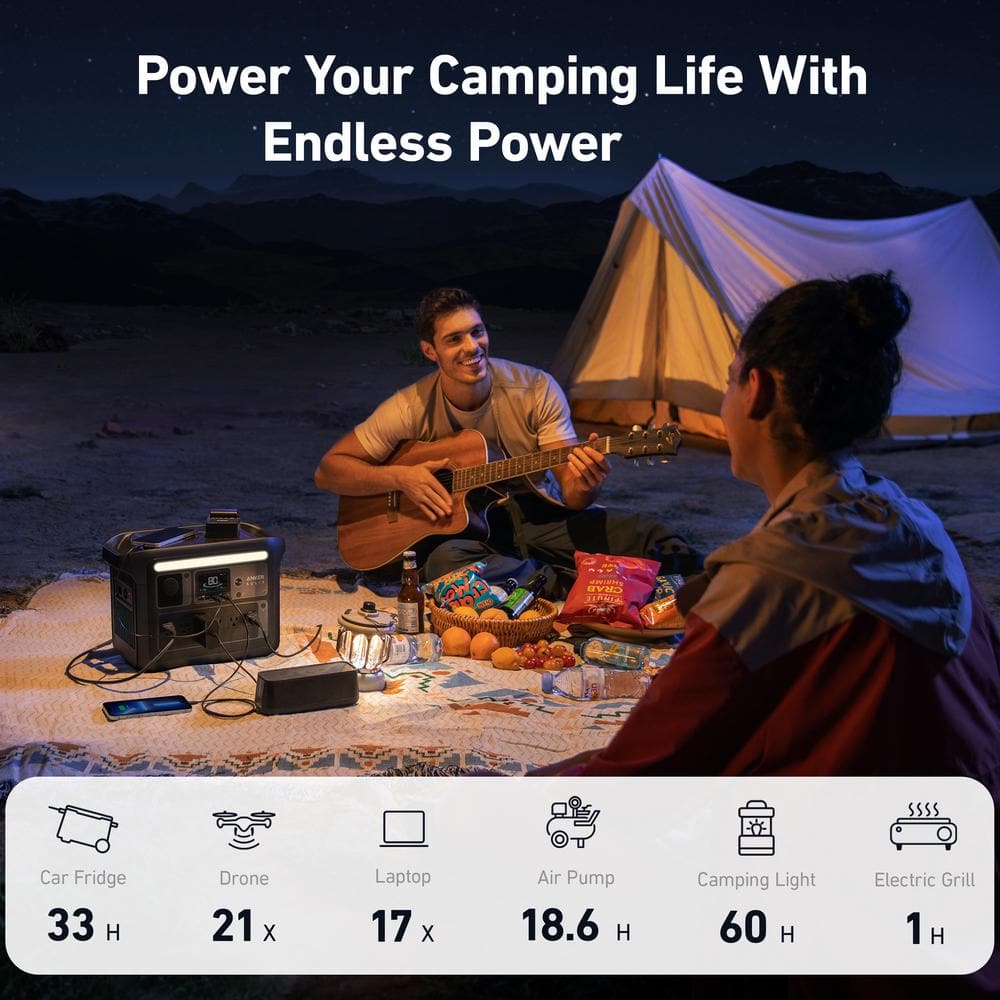 Anker 1800W Output/2400W Peak SOLIX C1000 X Black Push Button Start LFP Battery Powered Generator for Home Backup,Outdoor Trip