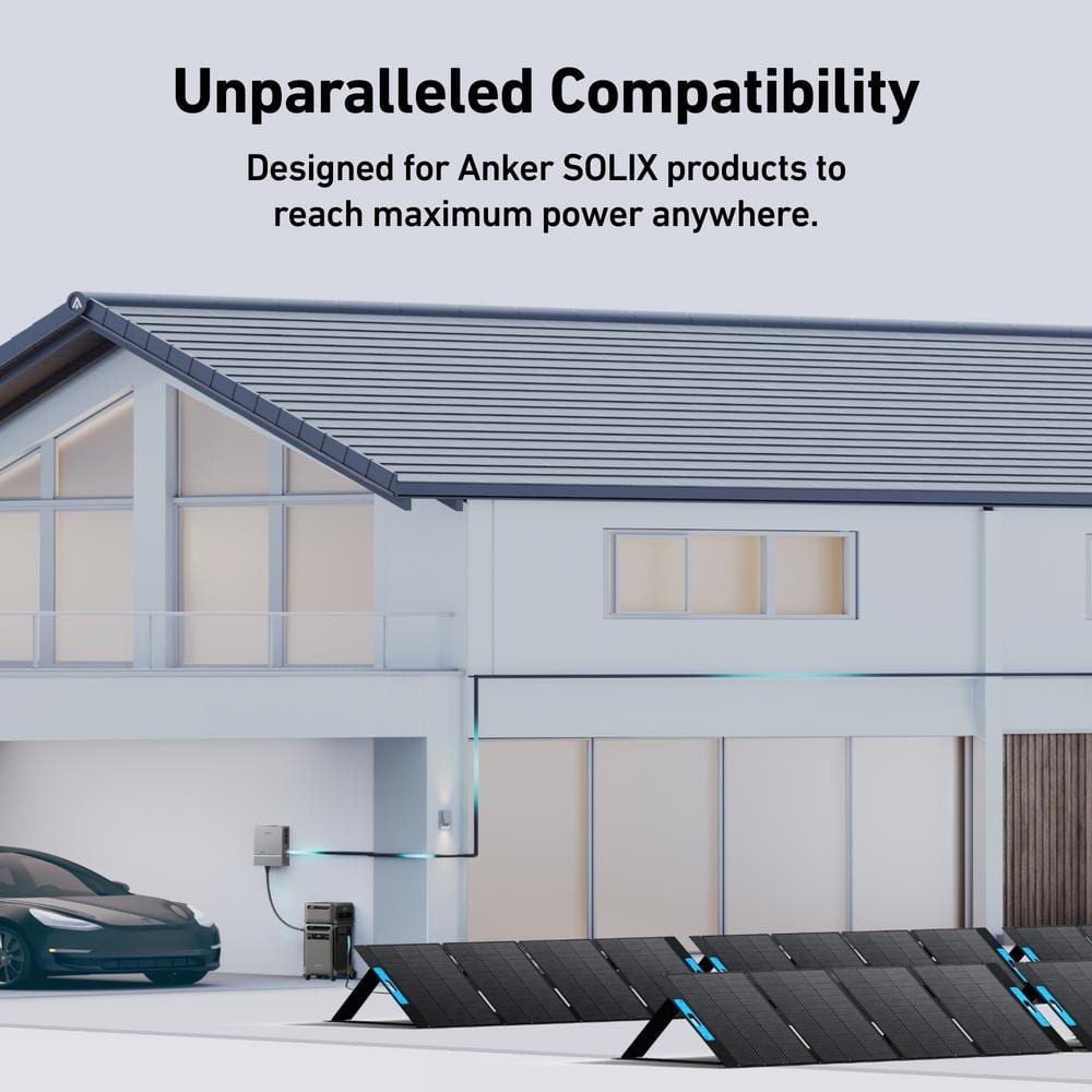 Anker 400W SOLIX PS400 Monocrystalline Silicon Portable Solar Panel for Power Station Generator, Boat Camping, IP67 Waterproof