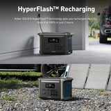 Anker 1800W Output/2400W Peak SOLIX F1500 Push Button Start Solar Generator w/ 1 200W Solar Panel for Outdoor Camping,Home,RVs