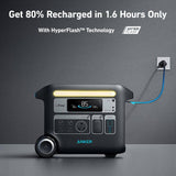 Anker 2400W Output/2800W Peak SOLIX F2600 Push Button Start Solar Generator w/ 200W Solar Panels for Home Backup, Camping, RV