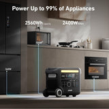 Anker 2400W Output/2800W Peak SOLIX F2600 Push Button Start Solar Generator w/ 200W Solar Panels for Home Backup, Camping, RV