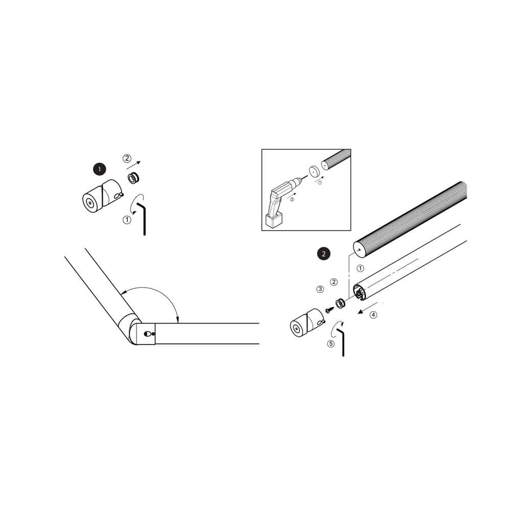 Dolle Prova PA6b Powder Coated Anthracite Handrail Elbow 1.5 in Dia