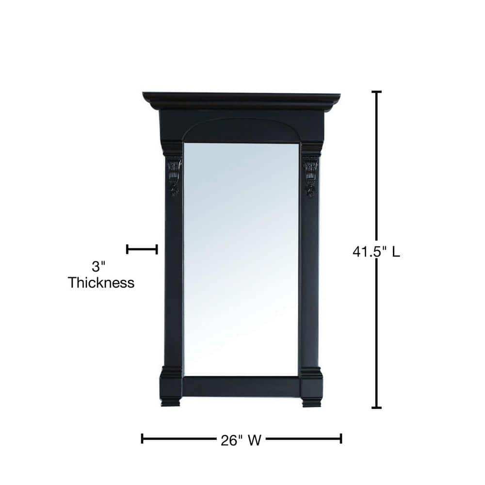 James Martin Vanities Brookfield 26" x 42" Antique Black Bathroom Vanity Mirror