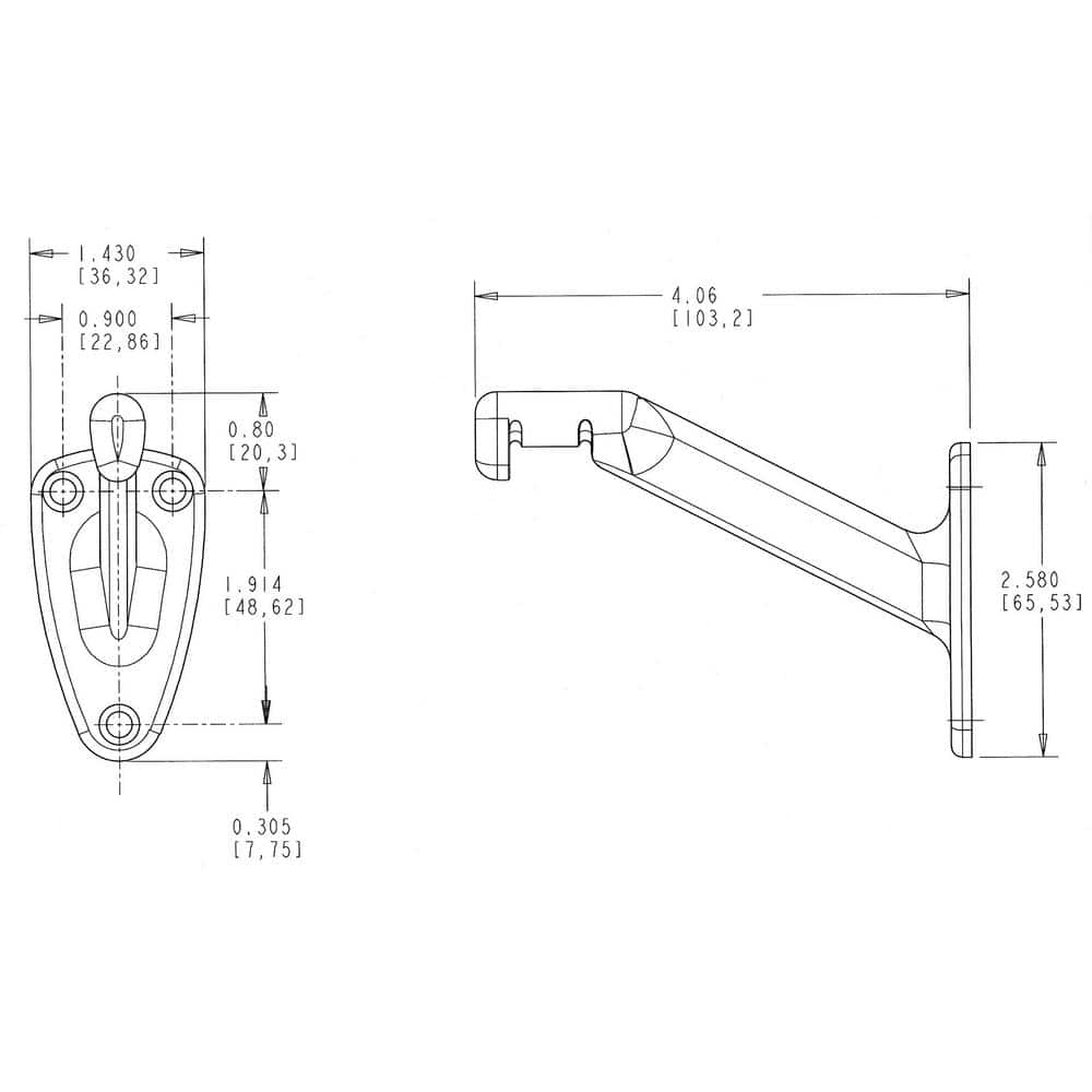 Onward 4-1/16 in. (103 mm) Antique Brass Heavy-Duty Aluminum Handrail Bracket for Flat Bottom Handrail with Adjustable Angle