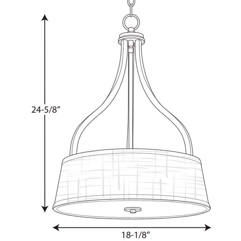 Progress Lighting Arden Collection 3-Light Antique Bronze Chandelier