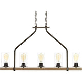 Progress Lighting Barnes Mill Collection 5-Light Antique Bronze Chandelier with Shade