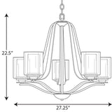 Progress Lighting Kene Collection 5-Light Brushed Nickel Clear Glass Craftsman Chandelier Light