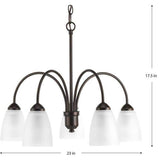 Progress Lighting Gather Collection 5-Light Antique Bronze Etched Glass Traditional Chandelier Light
