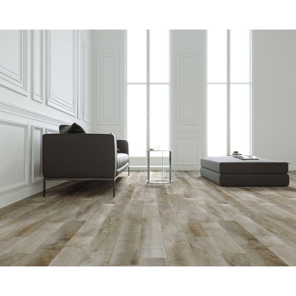 Montserrat Summa Antique Pearl 14 mm T x 7.75 in. W HDF Waterproof AC5 Click Lock Laminate Wood Flooring (23.09 sq. ft./case)
