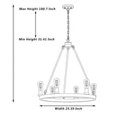 Vanity Art Farmhouse Vintage 6-Light Antique Silver Wagon Wheel Chandelier