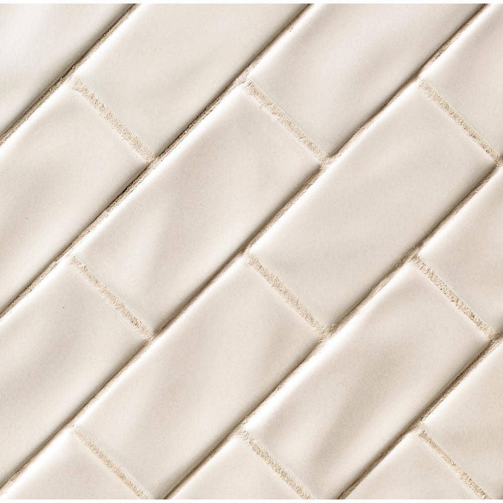 MSI Antique White 3 in. x 6 in. Handcrafted Glossy Ceramic Subway Wall Tile (1 sq. ft. / Case)