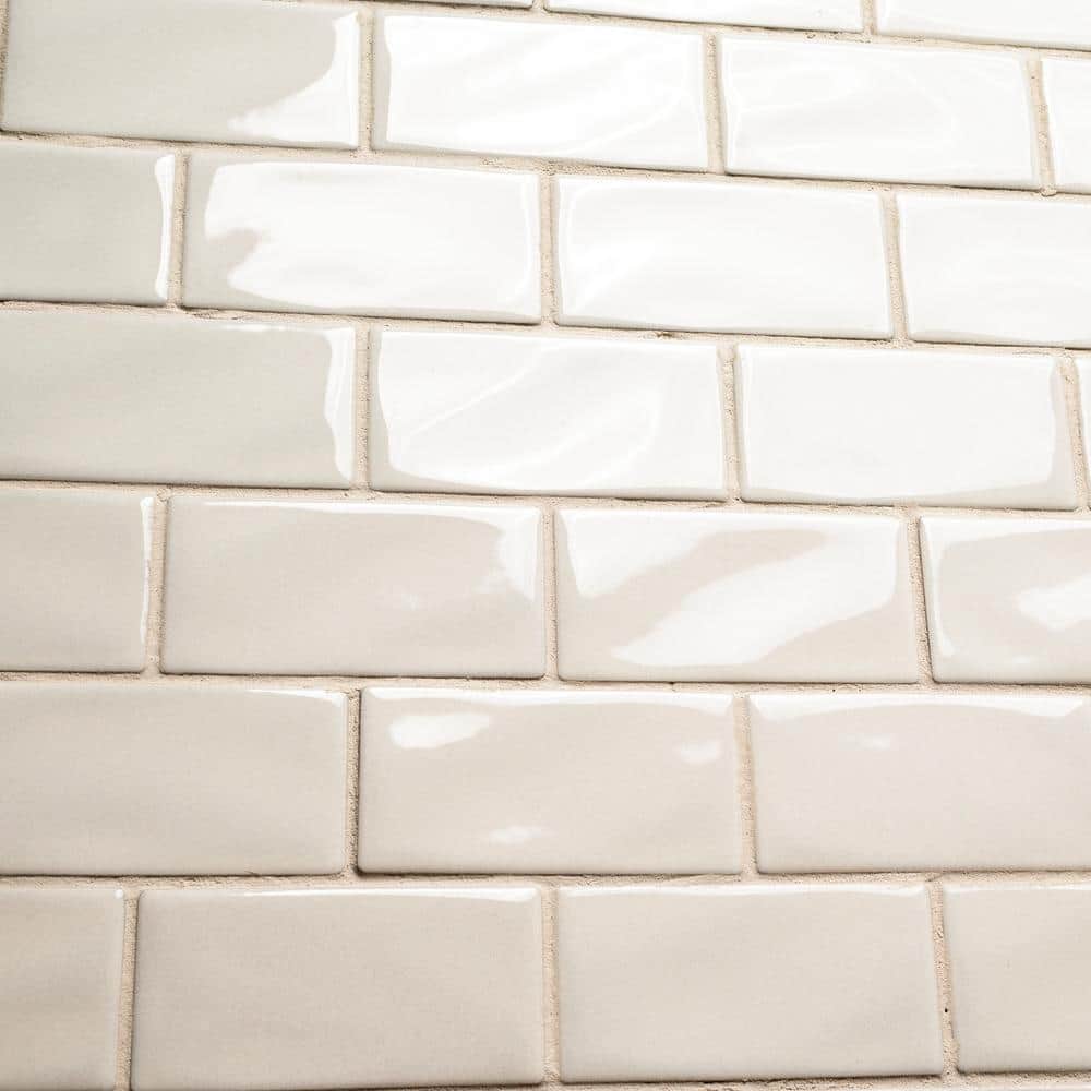 MSI Antique White 3 in. x 6 in. Handcrafted Glossy Ceramic Subway Wall Tile (1 sq. ft. / Case)
