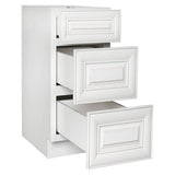Plywell Ready to Assemble 12x34.5x24 in. Base Drawer with 1 Standard Drawer with 2 Deep Drawers in Antique White