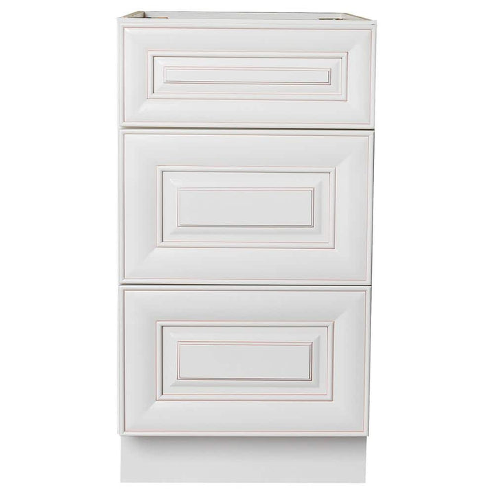 Plywell Ready to Assemble 21x34.5x24 in. Base Drawer with 1 Standard Drawer with 2 Deep Drawers in Antique White