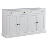 Runesay 60 in. W x 15.7 in. D x 33.9 in. H Antique White MDF Ready to Assemble Kitchen Cabinet Sideboard with Drawers and Doors