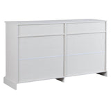 Runesay 60 in. W x 15.7 in. D x 33.9 in. H Antique White MDF Ready to Assemble Kitchen Cabinet Sideboard with Drawers and Doors