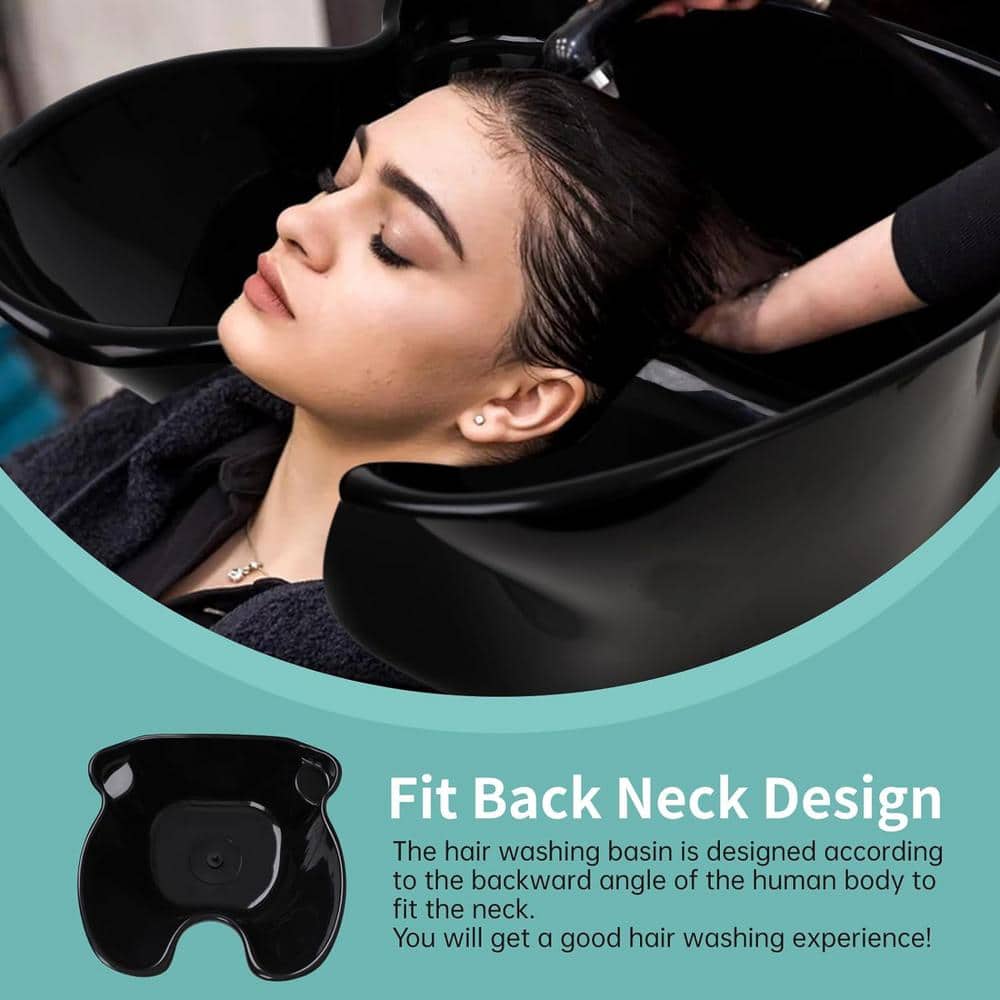 Aoibox Black Portable Salon Sink with 1.5m Drain Pipe