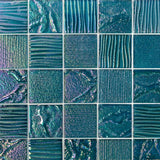 Marina Iridescent Bricks White 12.12 in x 12.75 in. x 8 mm Glass Mosaic Wall Tile