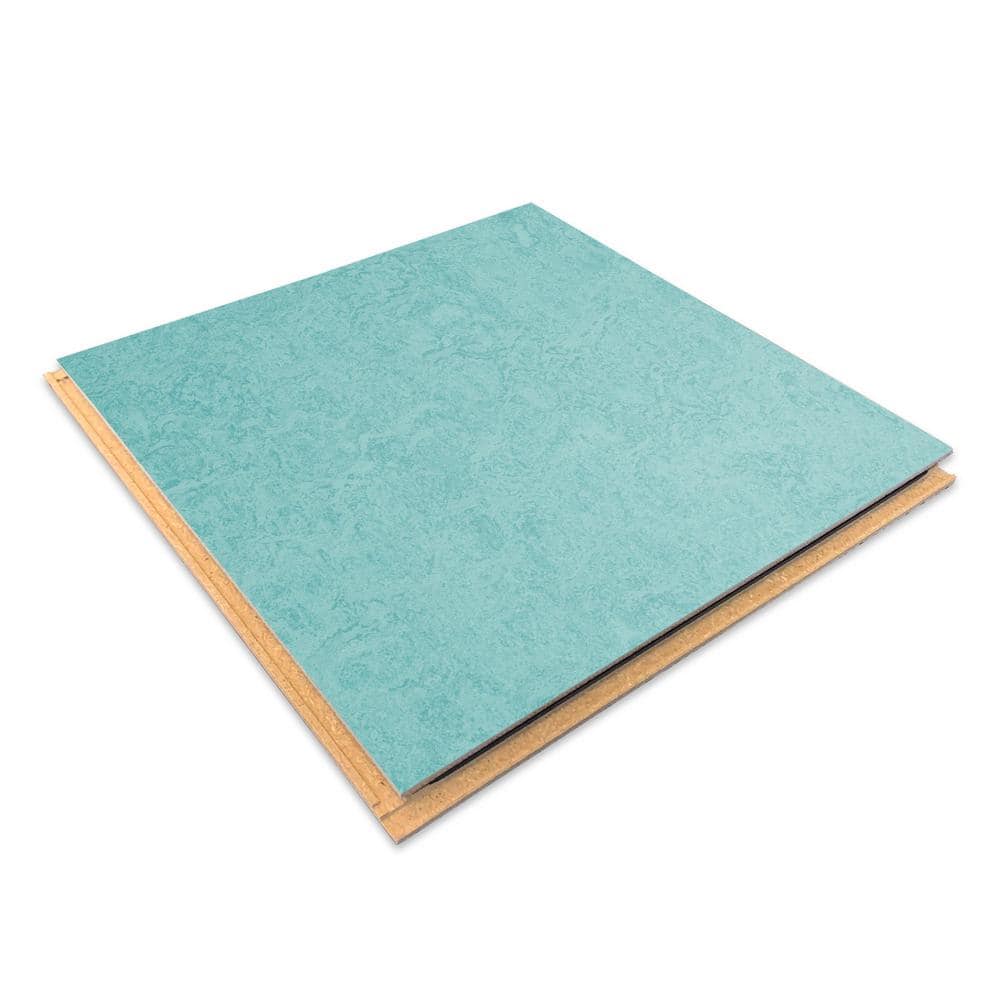 Marmoleum Cinch Loc Seal Aqua 9.8 mm T x 11.81 in. W x 11.81 in. L Laminate Flooring (6.78 sq. ft./case)