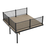 FORTRESS Apex Attached 12 ft. x 12 ft. Arctic Birch PVC Deck Kit with Steel Framing and Aluminum Railing