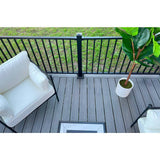 FORTRESS Apex Attached 12 ft. x 12 ft. Arctic Birch PVC Deck Kit with Steel Framing and Aluminum Railing