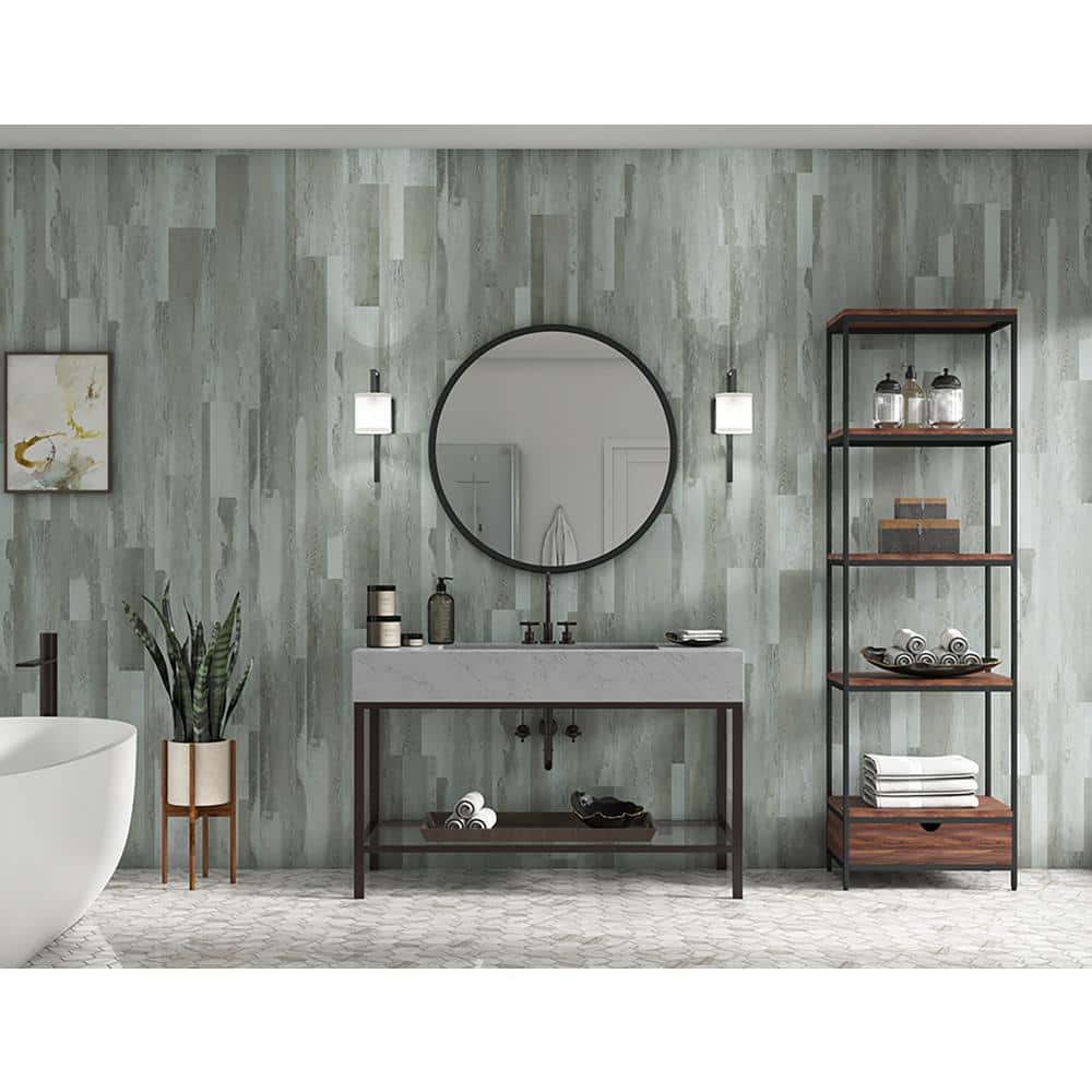 DuraDecor Weekend Warrior Arctic Distressed 3 MIL x 7-in W x 48-in L Peel & Stick Water Resistant Luxury Vinyl Flg (23.3 sf/case)