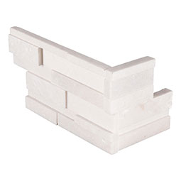 MSI Arctic White 3D Ledger Panel 6 in. x 24 in. Honed Marble Wall Tile (10 Cases / 60 sq. ft. Pallet)