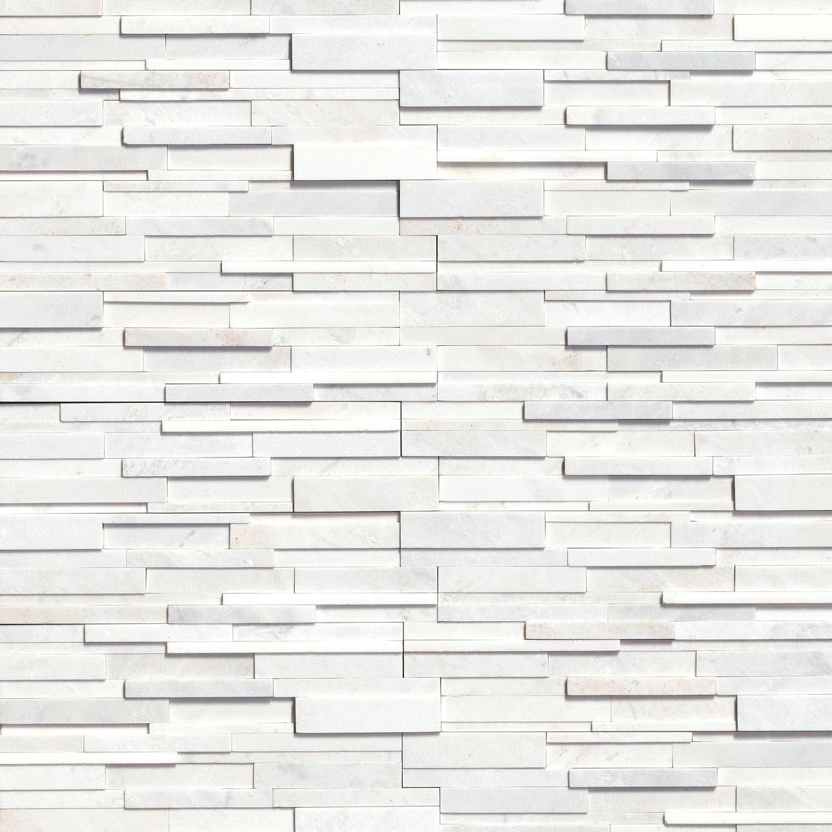 MSI Arctic White 3D Ledger Panel 6 in. x 24 in. Honed Marble Wall Tile (10 Cases / 60 sq. ft. Pallet)