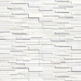 MSI Arctic White 3D Ledger Panel 6 in. x 24 in. Honed Marble Wall Tile (10 Cases / 60 sq. ft. Pallet)
