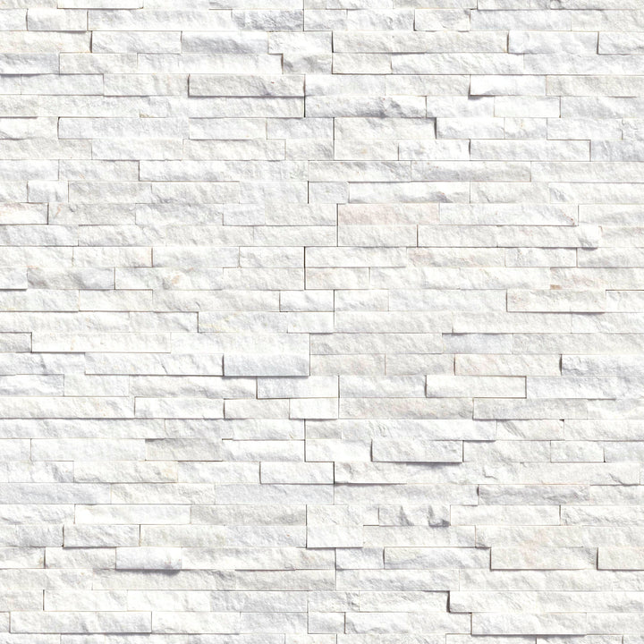 MSI Arctic White Ledger Panel 6 in. x 24 in. Natural Marble Wall Tile (10 cases / 60 sq. ft. / pallet)