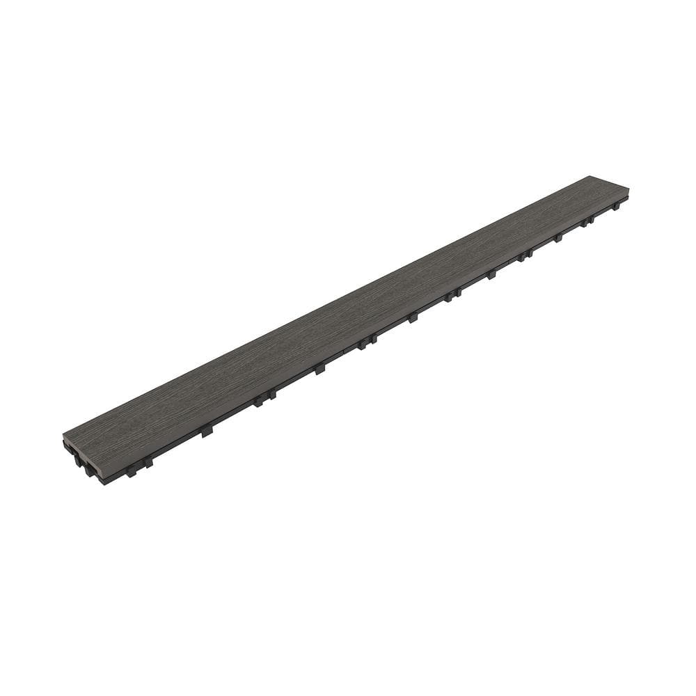 NewTechWood UltraShield Naturale 3 in. x 3 ft. Quick Composite Single Slat Deck Tile in Argentinian Silver Gray (4-Pieces per Box)