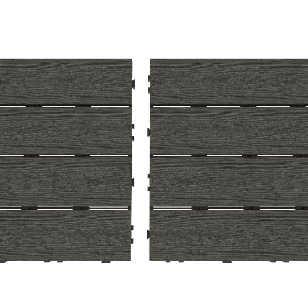 NewTechWood UltraShield Naturale 1 ft. x 2 ft. Quick Deck Outdoor Composite Deck Tile in Argentinian Silver Gray(20 sq. ft. per Box)