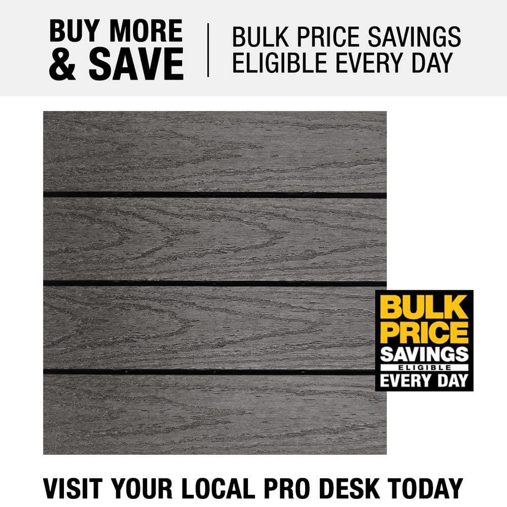 NewTechWood UltraShield Naturale 1ft. x 1 ft. Quick Deck Outdoor Composite Deck Tile in Argentinian Silver Gray (10 sq. ft. Per Box)
