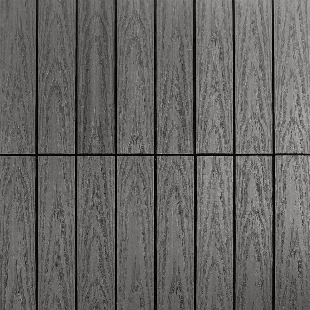 NewTechWood UltraShield Naturale 1ft. x 1 ft. Quick Deck Outdoor Composite Deck Tile in Argentinian Silver Gray (10 sq. ft. Per Box)
