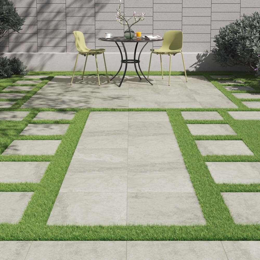 MSI Argento Travertino 2 cm. x 24 in. x 24 in. Matte Porcelain Stone Look Paver Tile (2 Pieces/8 sq. ft. / case)