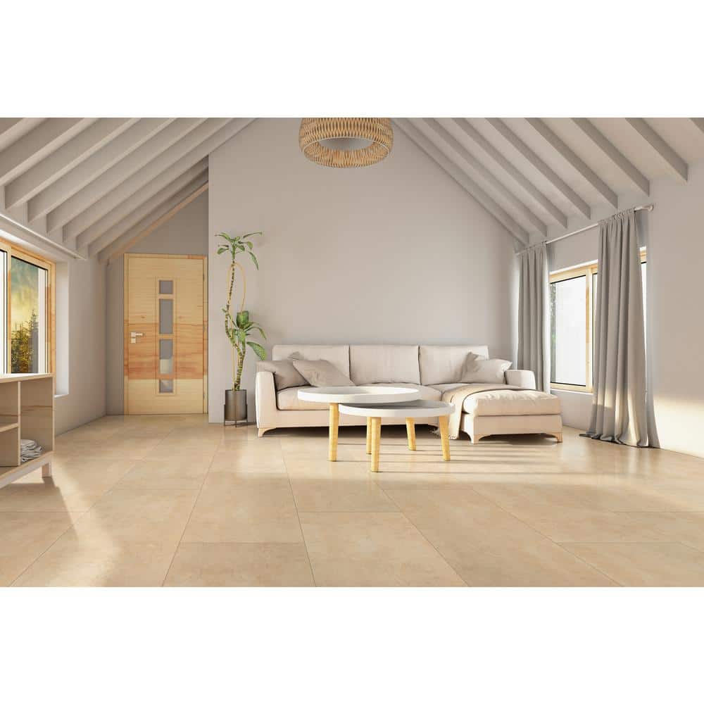 MSI Aria Cremita 24 in. x 24 in. Polished Porcelain Stone Look Floor and Wall Tile (640 sq. ft./Pallet)