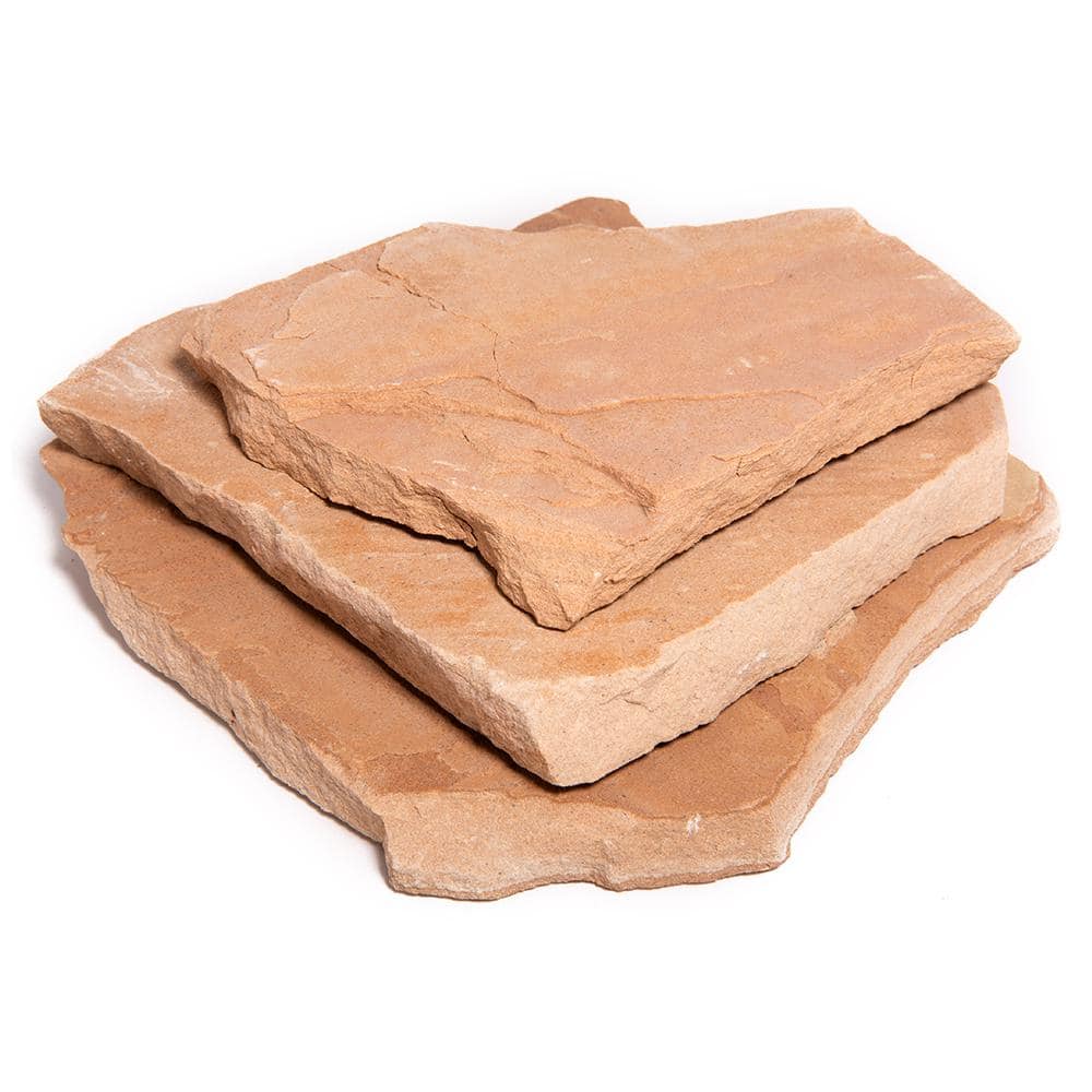 Southwest Boulder & Stone 12 in. x 12 in. x 2 in. 30 sq. ft. Arizona Buff Natural Flagstone for Landscape Gardens and Pathways