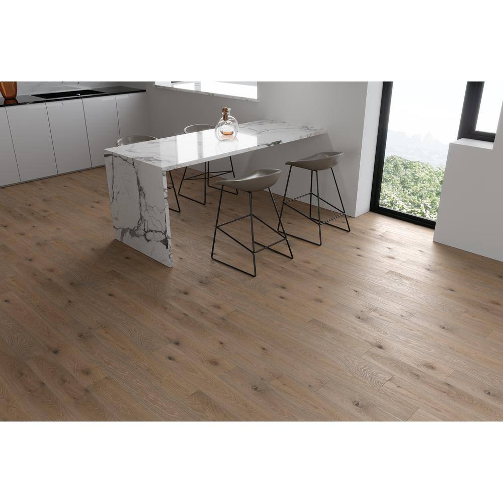 ACQUA FLOORS Arlet Oak 1/4 in. T x 5 in. W Click Lock Wire Brushed Engineered Hardwood Flooring (16.68 sq.ft./case)
