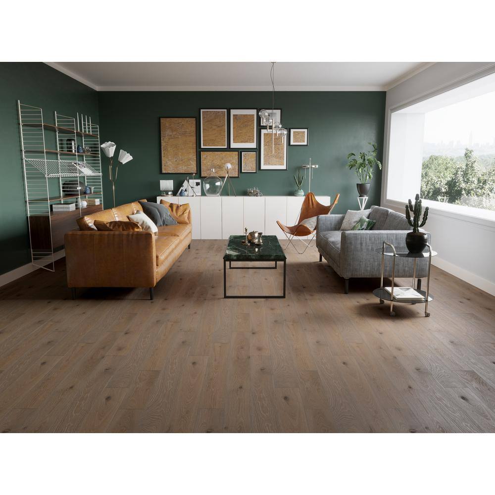 ACQUA FLOORS Arlet Oak 1/4 in. T x 5 in. W Click Lock Wire Brushed Engineered Hardwood Flooring (16.68 sq.ft./case)