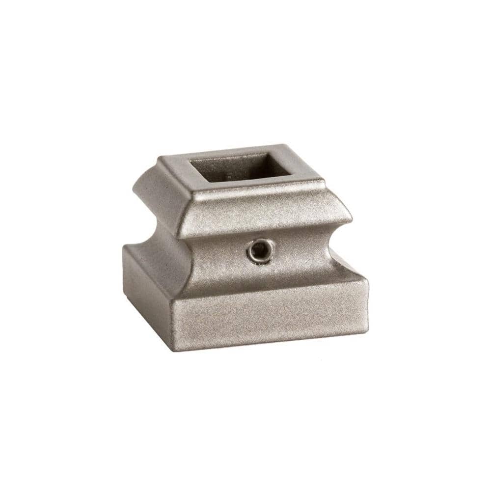 HOUSE OF FORGINGS Square Hole 1.3125 in. Aluminum Level Baluster Shoe in Ash Grey