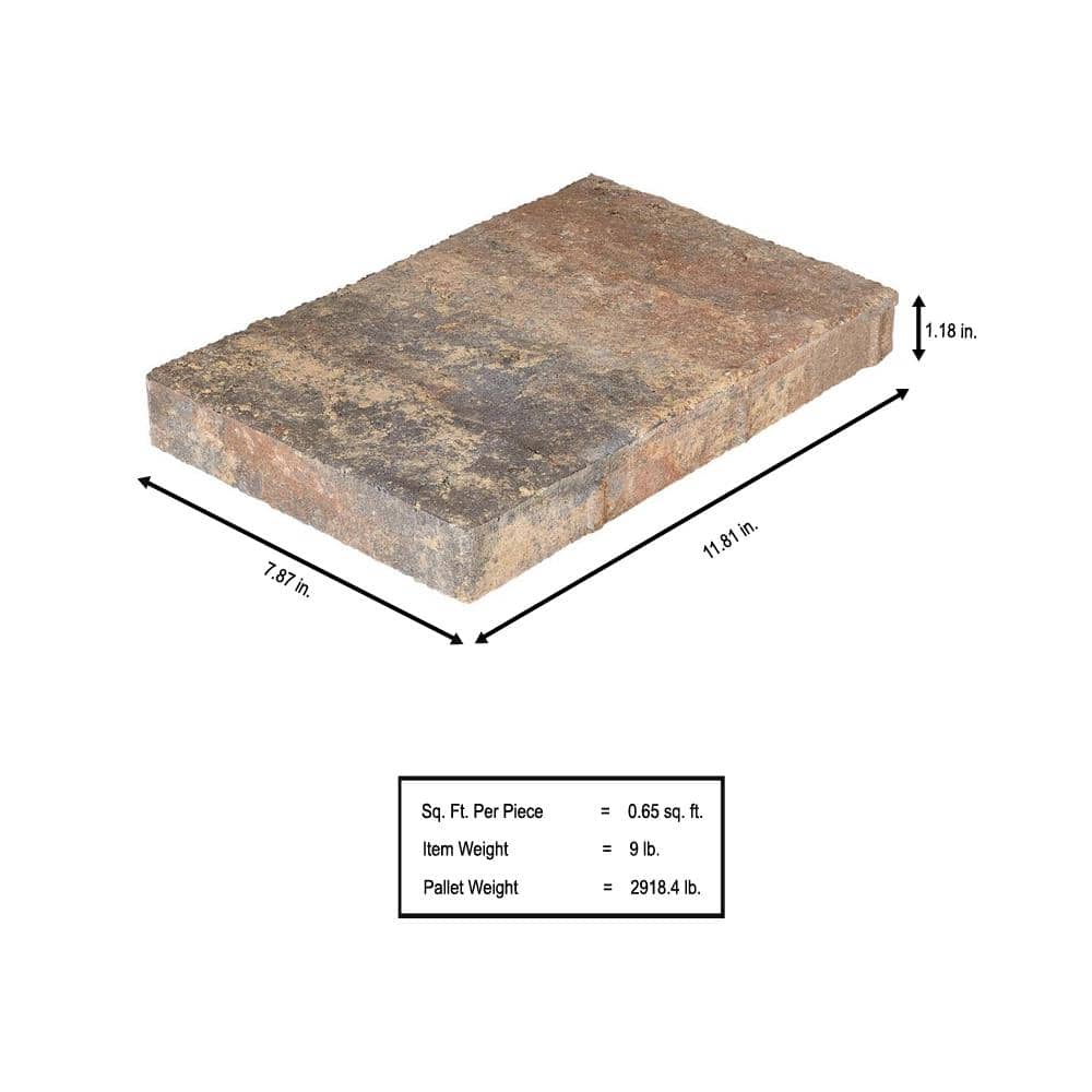 Pavestone Milano Large 11.75 in. x 7.75 in. x 1.25 in. Ashley River Blend Concrete Paver (320 Pcs. / 207 Sq. ft. / Pallet)