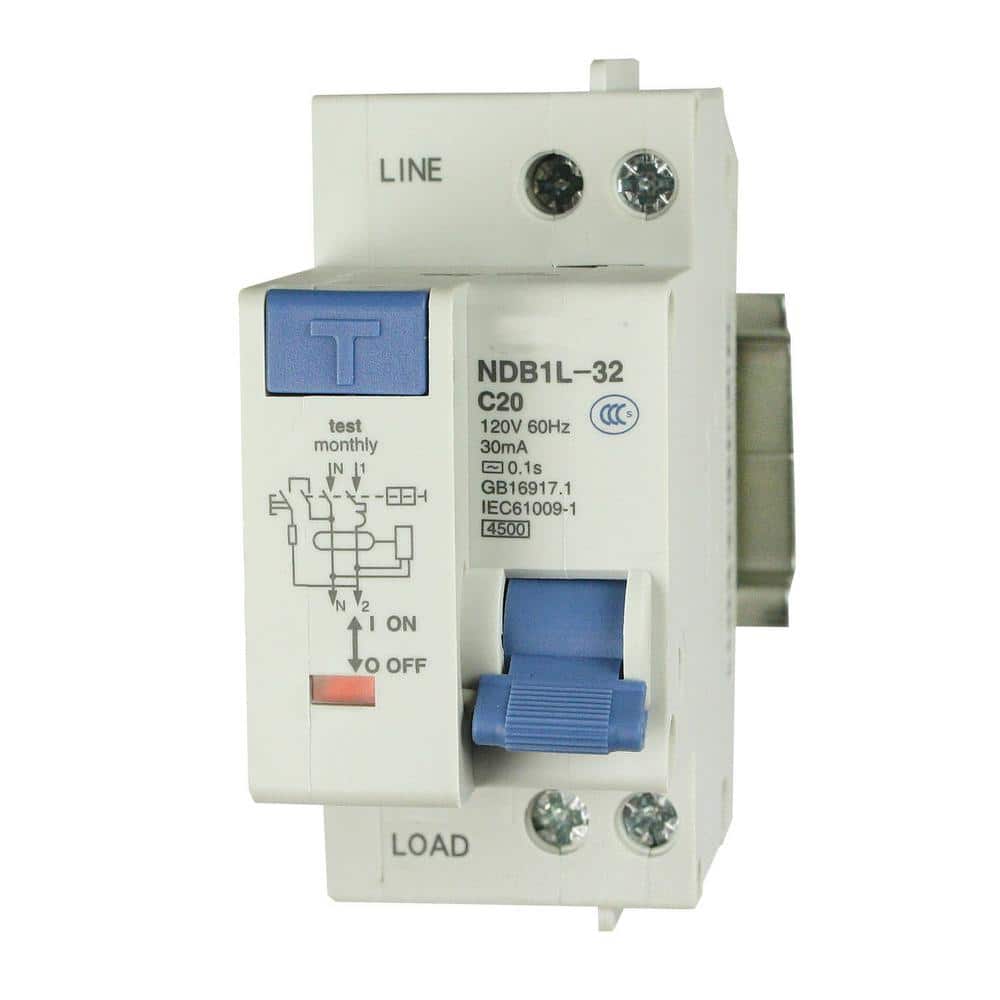 ASI 20 Amp 120Vac 1-Pole GFCI Circuit Breaker DIN Rail Mount