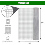 ATENGNES 48 in. x 100 ft. 19 Gauge Galvanized 1/2 in. Chicken Wire Hardware Cloth Fencing Netting Mesh Rolls Garden Rabbit Fence