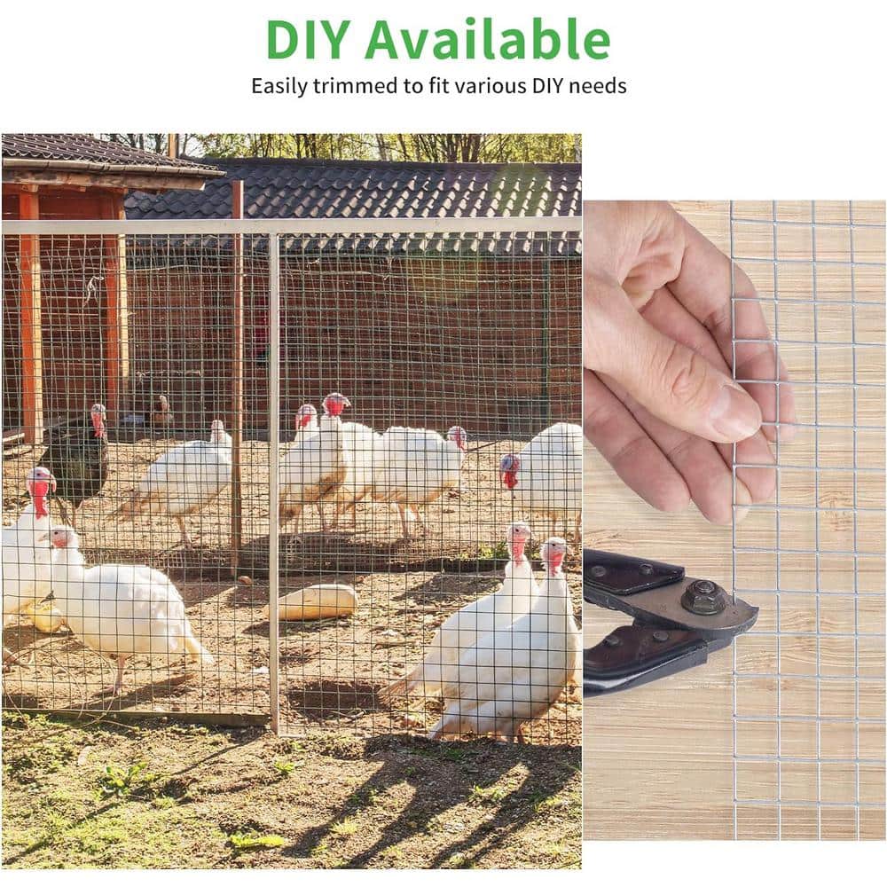 ATENGNES 48 in. x 100 ft. 23-Gauge Galvanized 1/4 in. Chicken Wire Hardware Cloth Fencing Netting Mesh Rolls Garden Rabbit Fence