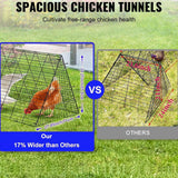 ATENGNES 157.5 in. x 39.4 in. x 24.2 in. Outside Portable Chicken Tunnels with Corner Frames Fence Kit for Ducks, Rabbits