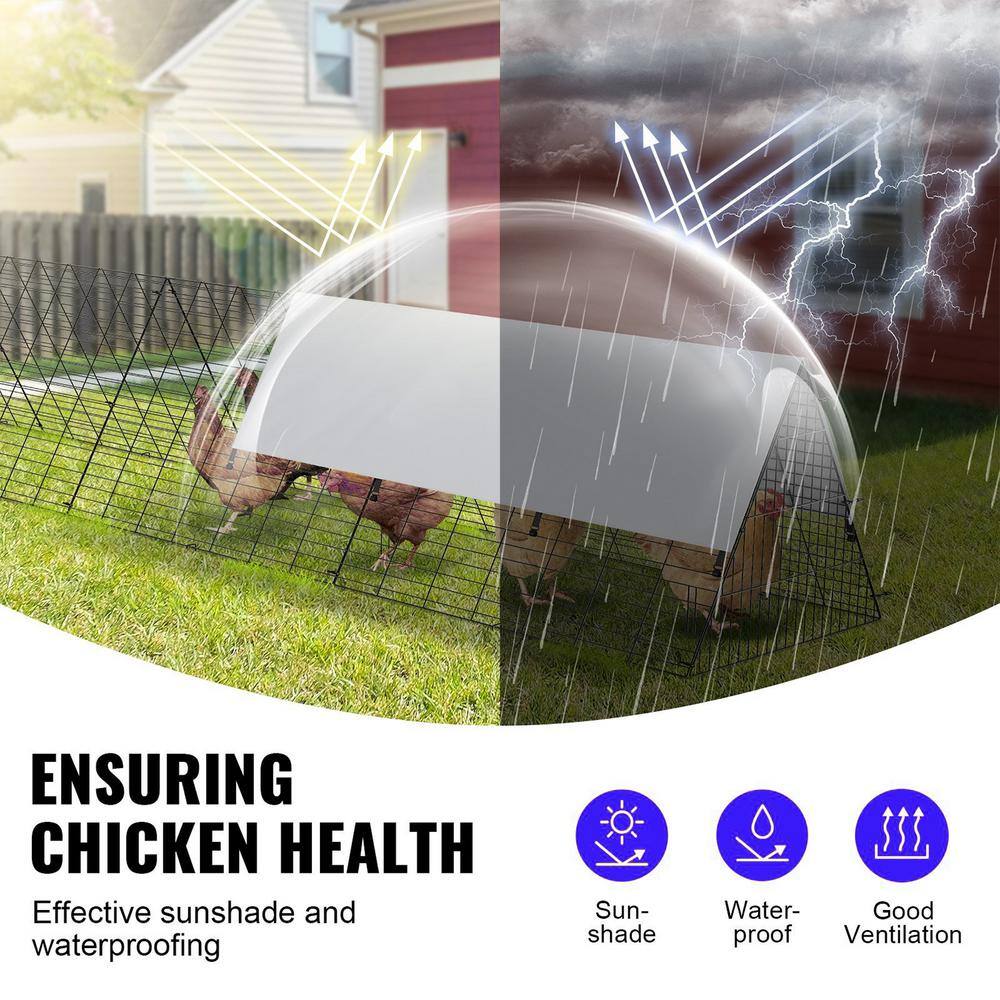 ATENGNES 157.5 in. x 39.4 in. x 24.2 in. Outside Portable Chicken Tunnels with Corner Frames Fence Kit for Ducks, Rabbits