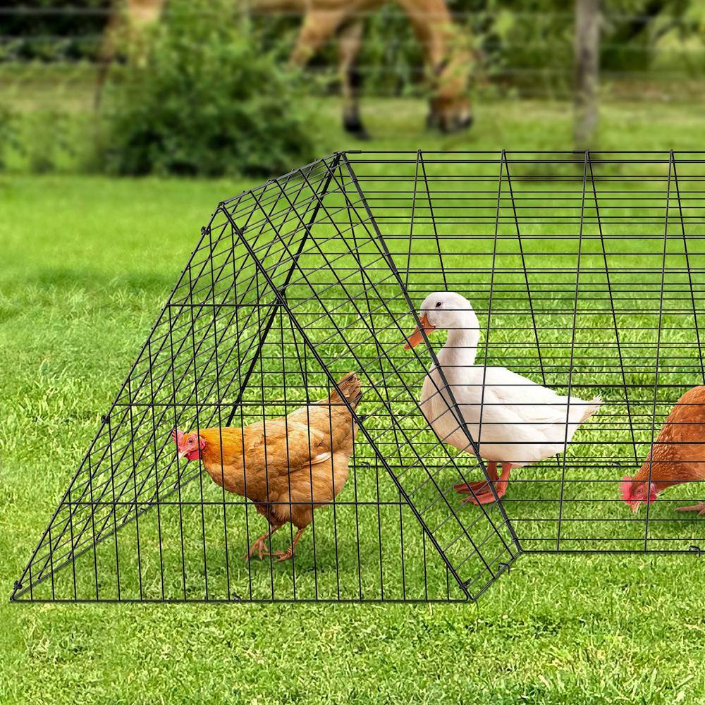ATENGNES 157.5 in. x 39.4 in. x 24.2 in. Outside Portable Chicken Tunnels with Corner Frames Fence Kit for Ducks, Rabbits