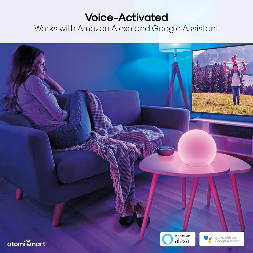 atomi smart Smart Wi-Fi Portable LED Orb 7 in. Multi-Color Lamp with Smart Wi-Fi Control (3-Pack)