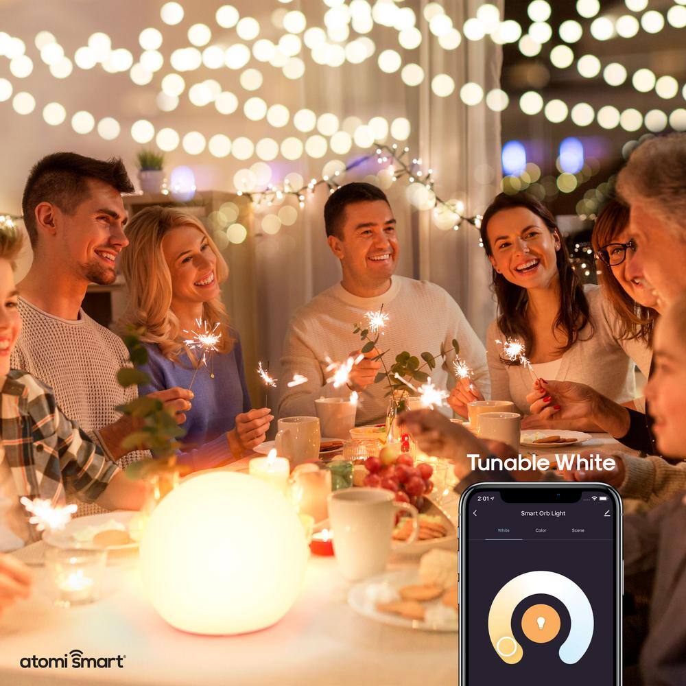 atomi smart Smart Wi-Fi Portable LED Orb 7 in. Multi-Color Lamp with Smart Wi-Fi Control (3-Pack)